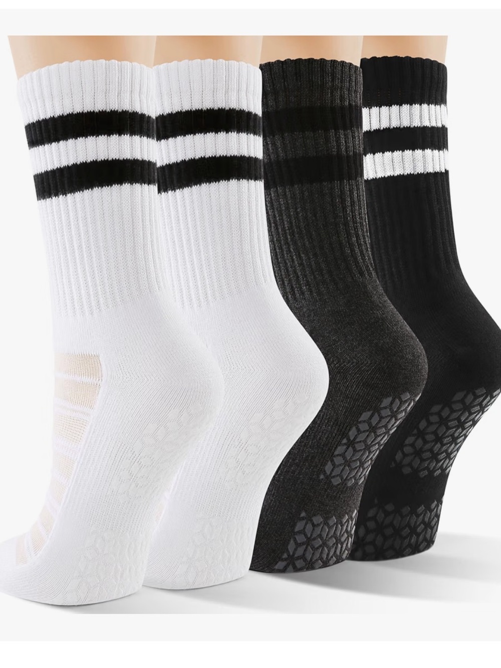 Celersport Pilates socks yoga socks non slip grip socks size small new 4 pack